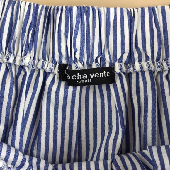 Cha Cha Vente Striped Off The Shoulder Top #734 - Picture 3 of 4